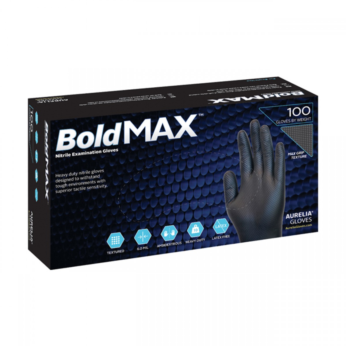 Γάντια Νιτριλίου Aurelia Bold MAX Μαύρα Χωρίς Πούδρα -XL- 100ΤΜΧ