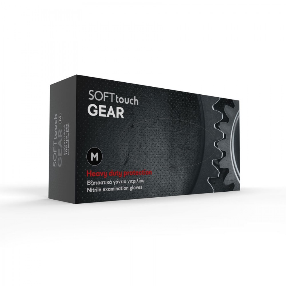 Γάντια Νιτριλίου Soft Touch Gear Μαύρα Χωρίς Πούδρα  100ΤΜΧ