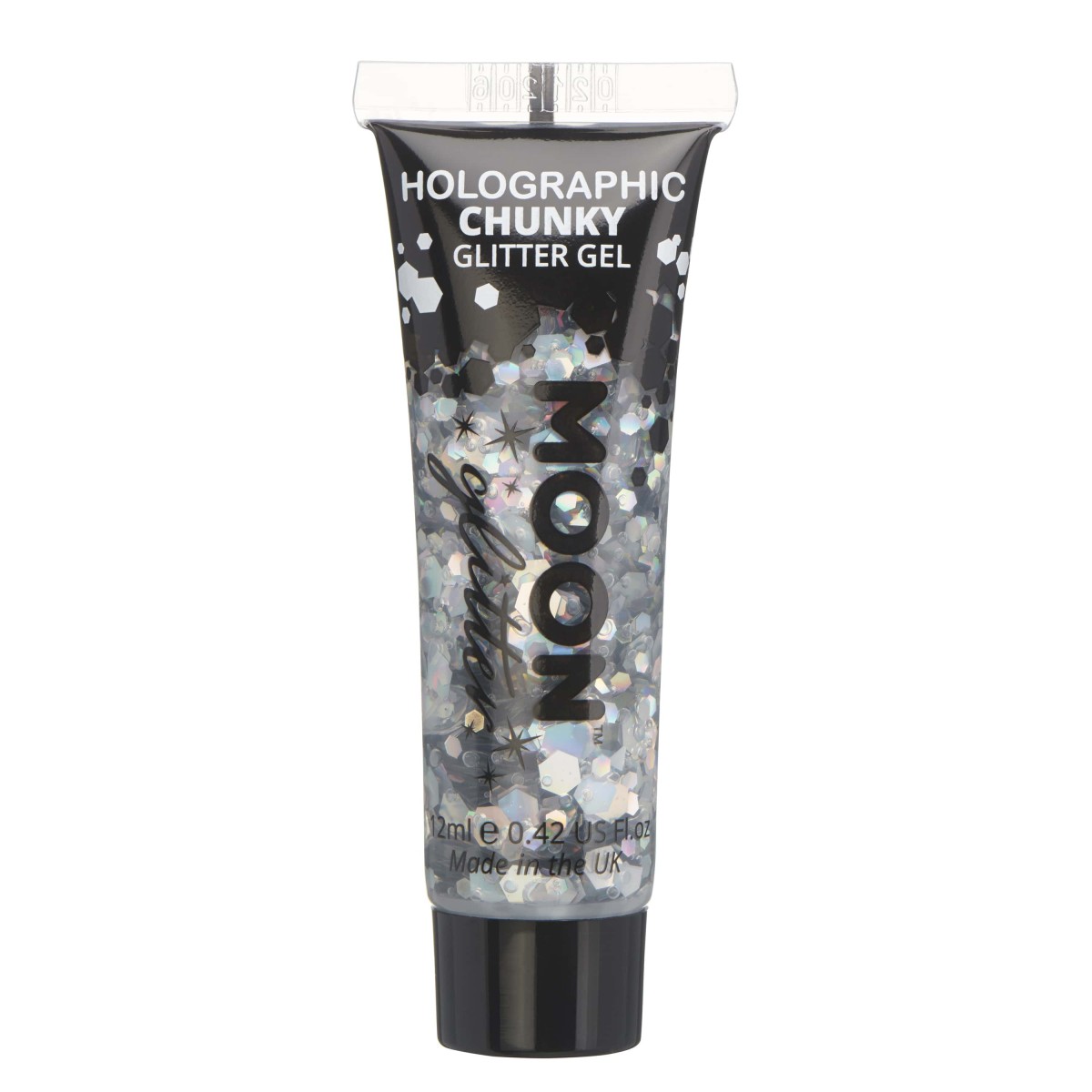 MOON CREATIONS G17 HOLOGRAPHIC CHUNKY GLITTER GEL SILVER 12ml