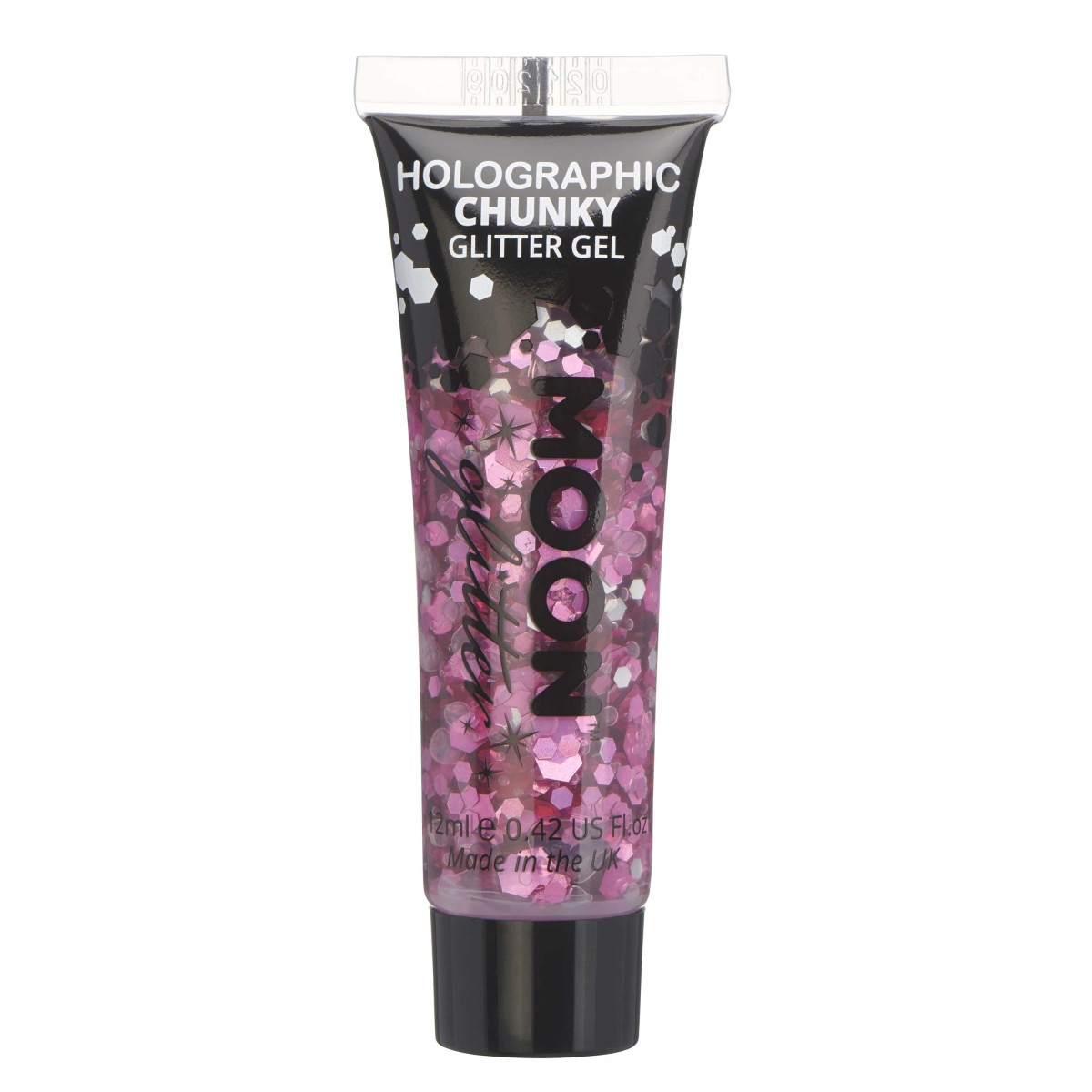 MOON CREATIONS G17 HOLOGRAPHIC CHUNKY GLITTER GEL PINK 12ml