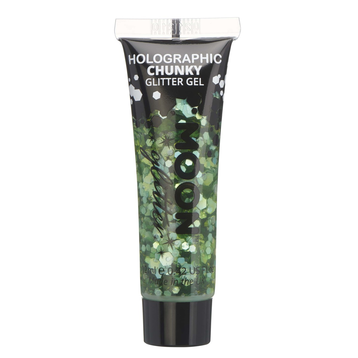 MOON CREATIONS G17 HOLOGRAPHIC CHUNKY GLITTER GEL GREEN 12ml