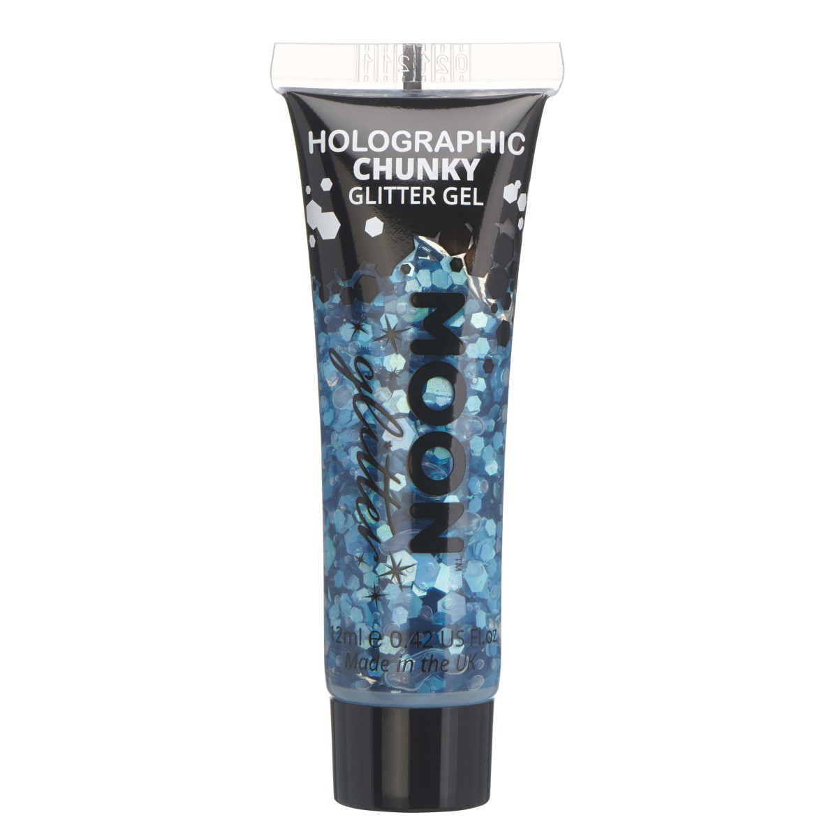 MOON CREATIONS G17 HOLOGRAPHIC CHUNKY GLITTER GEL BLUE 12ml