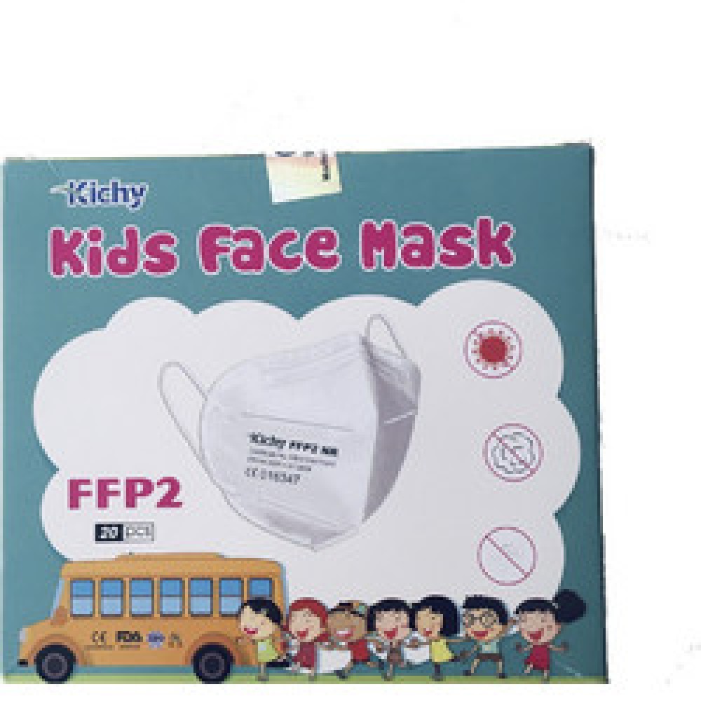 KIDS FACE MASK KICHY FFP2/KN95 20 TEM/BOX ΛΕΥΚΗ (>94% Bacterial Filtration)